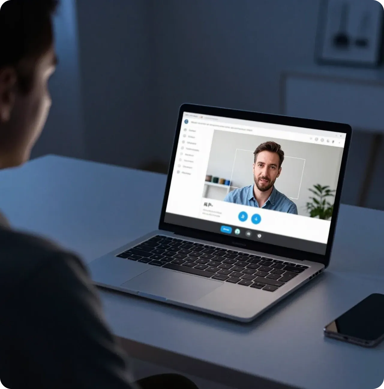 Coach on a video session with a client